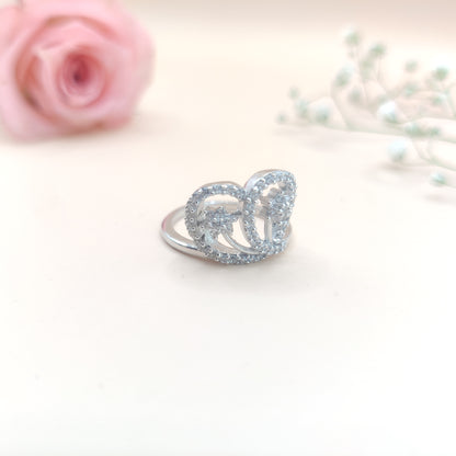 Filigree Heart Affection Silver Ring