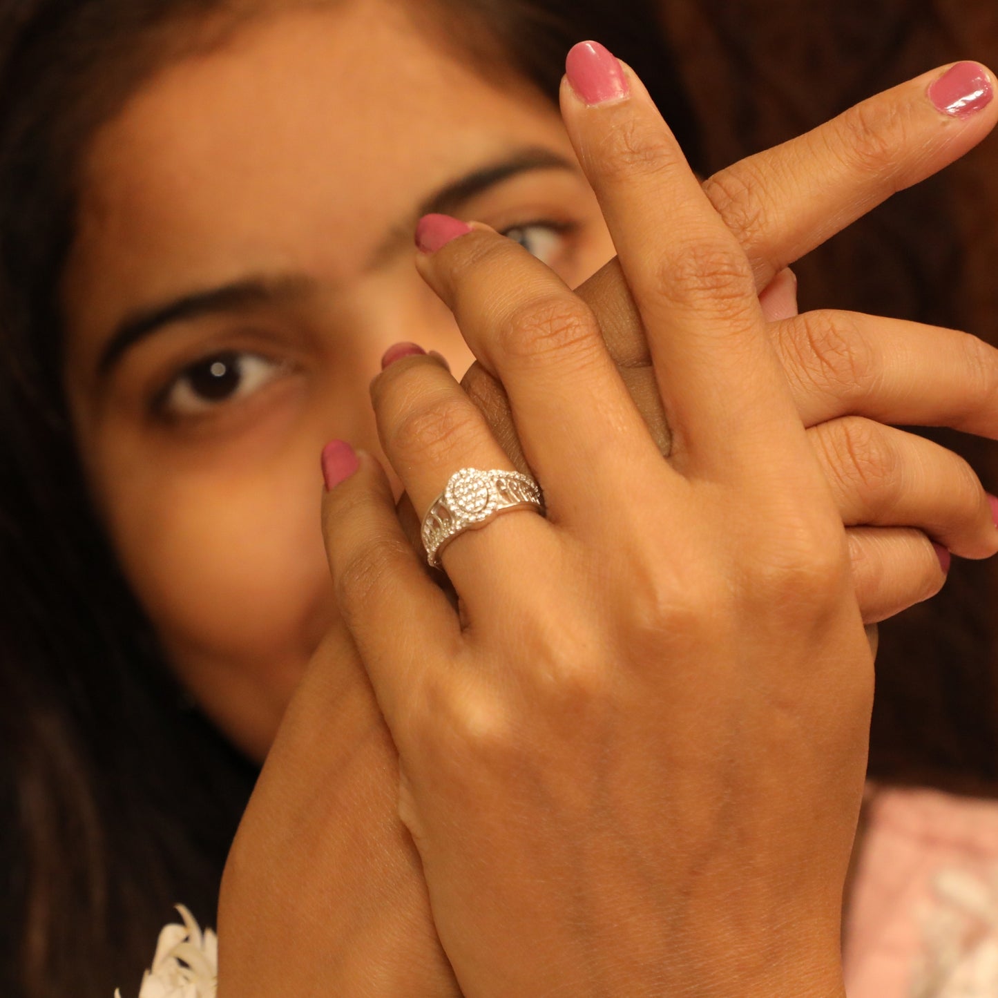 Lustrous Pearl Oval Silver Ring