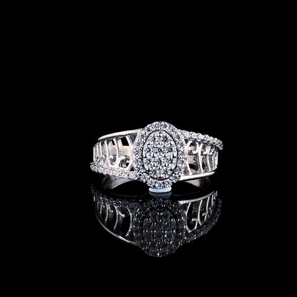 Lustrous Pearl Oval Silver Ring