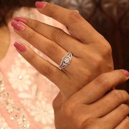 Elegant Petal Design Floral Silver Ring - Perfect for Nature Lovers