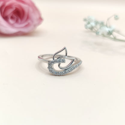 Graceful Lumina Flourish Silver Ring