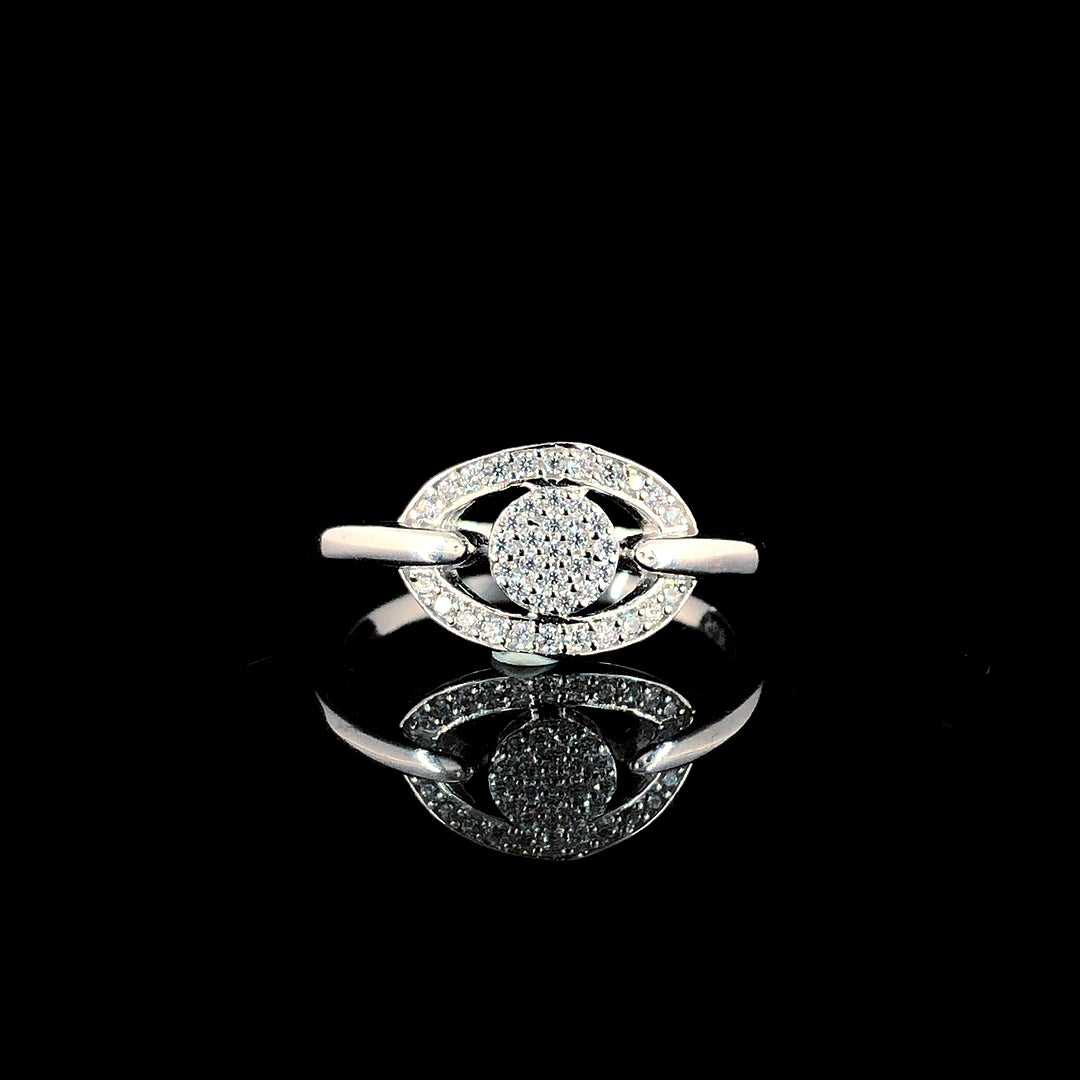Elegant Spinner CZ Silver Ring - Captivating Solitaire Style