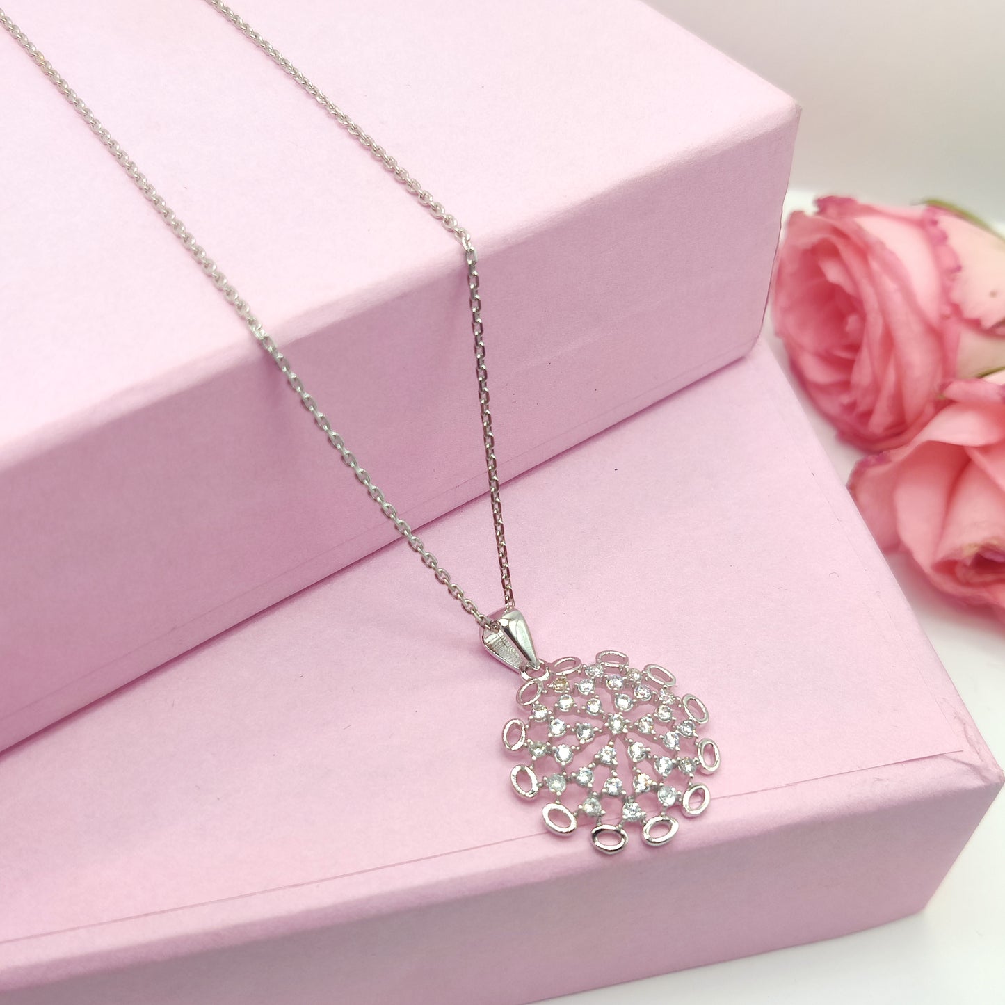 Radiant CZ Snowflake Pendant – Perfect for Women’s Jewelry Collection