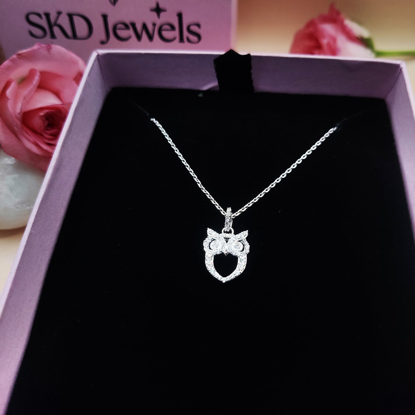 Wise Glimmer Silver Owl Pendant