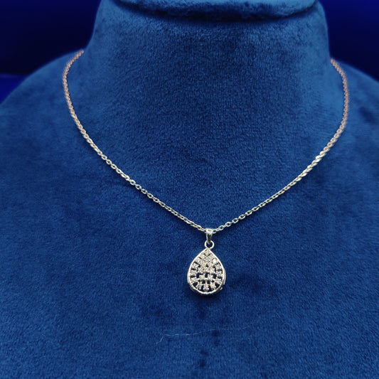 Radiant CZ Teardrop Sterling Silver Pendant