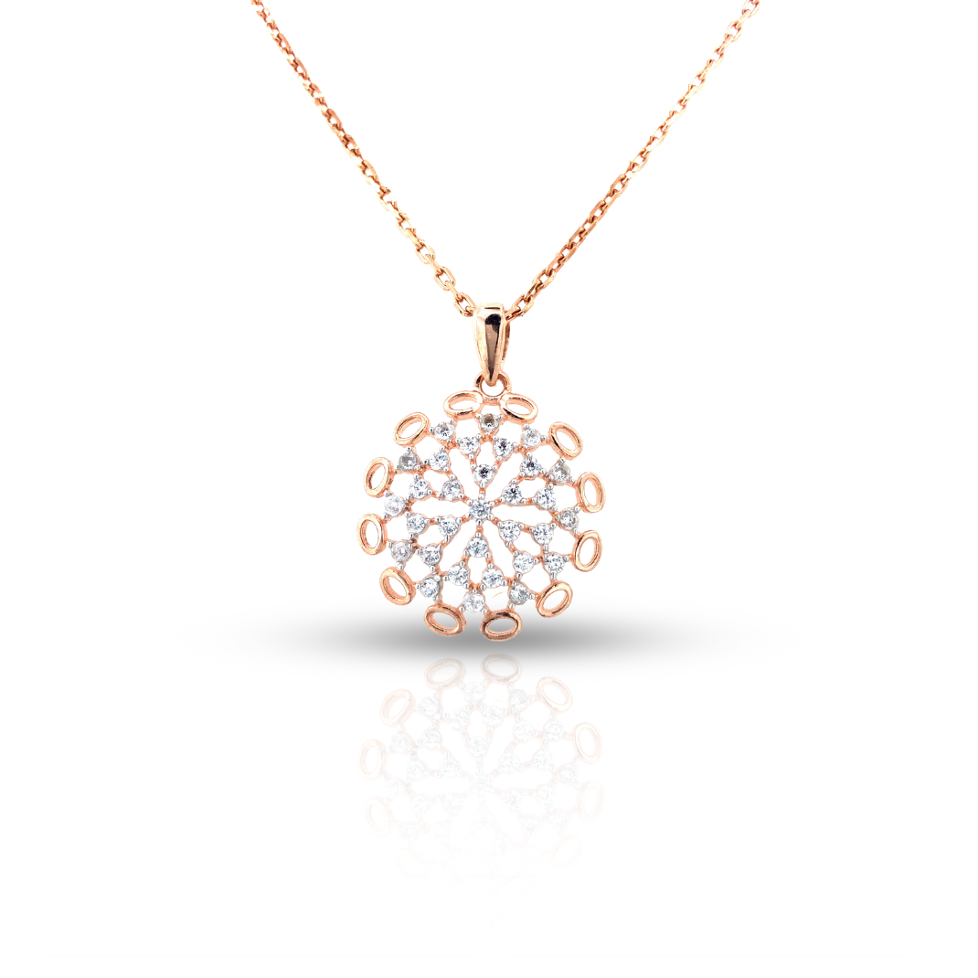 Snowflake Radiance CZ Encrusted Pendant for Women
