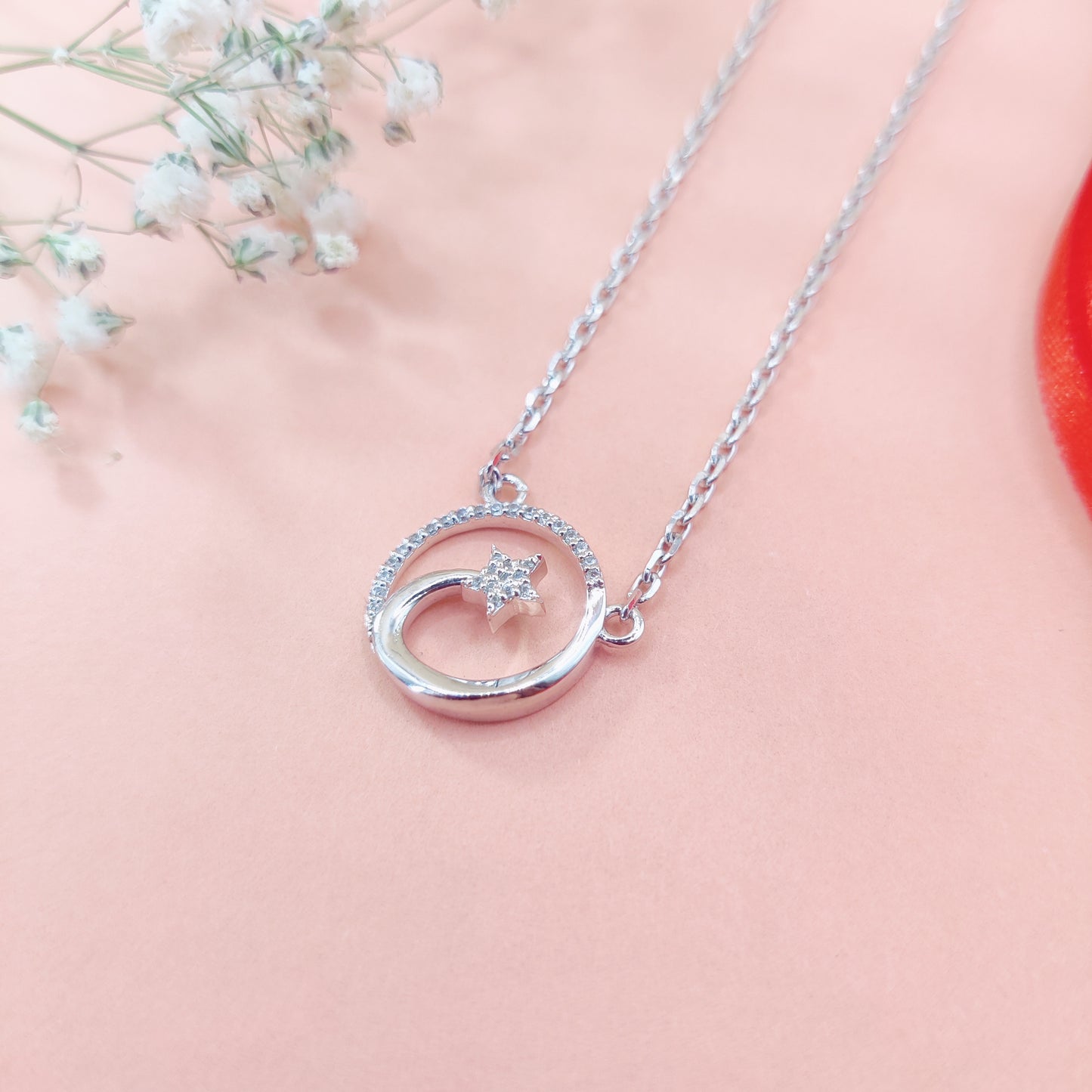 Starlit Glow Silver Pendant