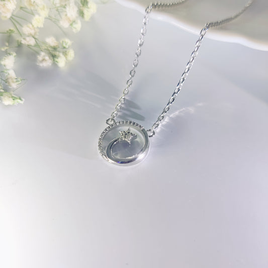 Starlit Glow Silver Pendant