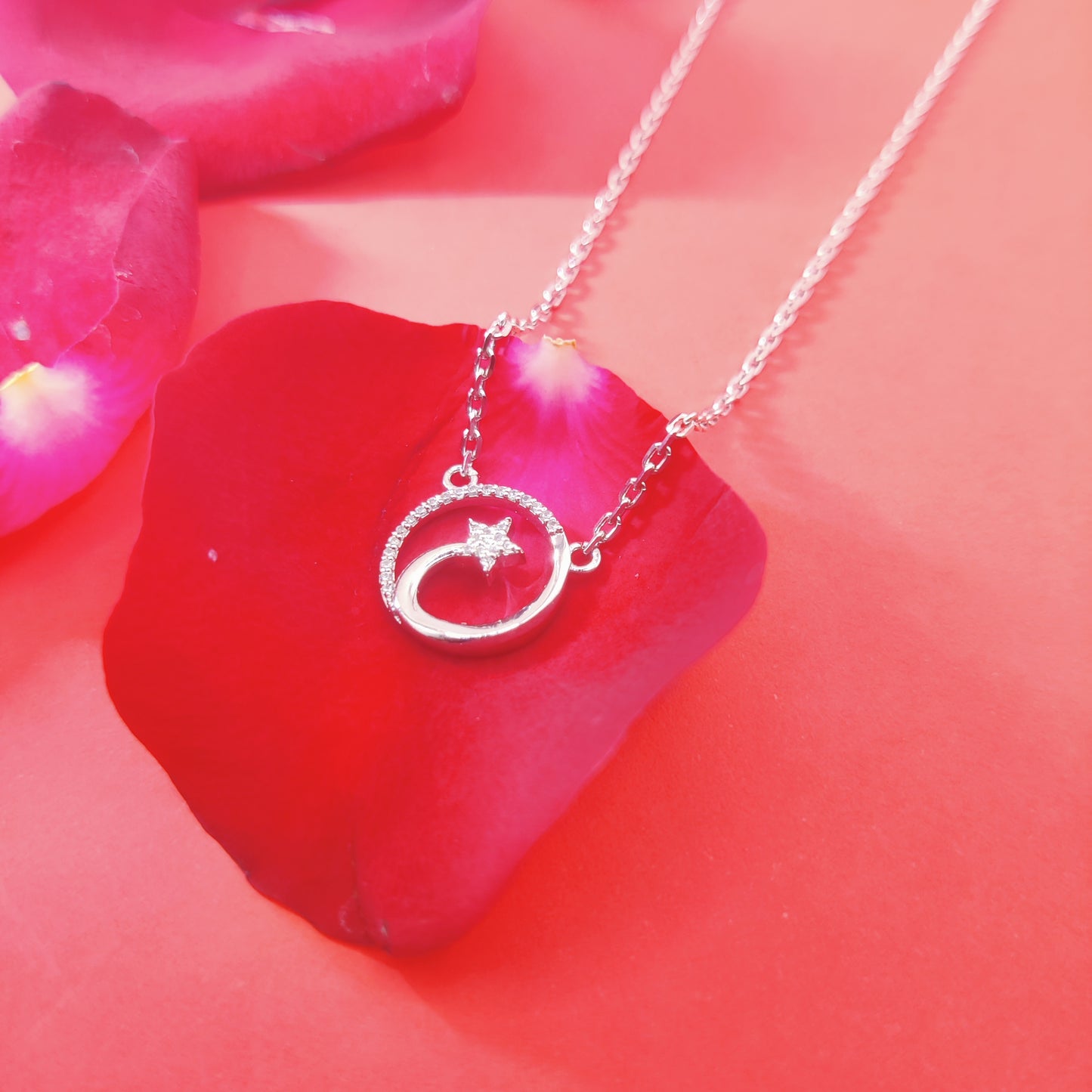 Starlit Glow Silver Pendant