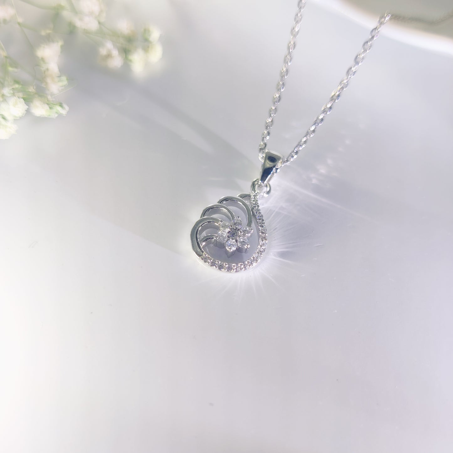 Blossom Elegance Silver Pendant