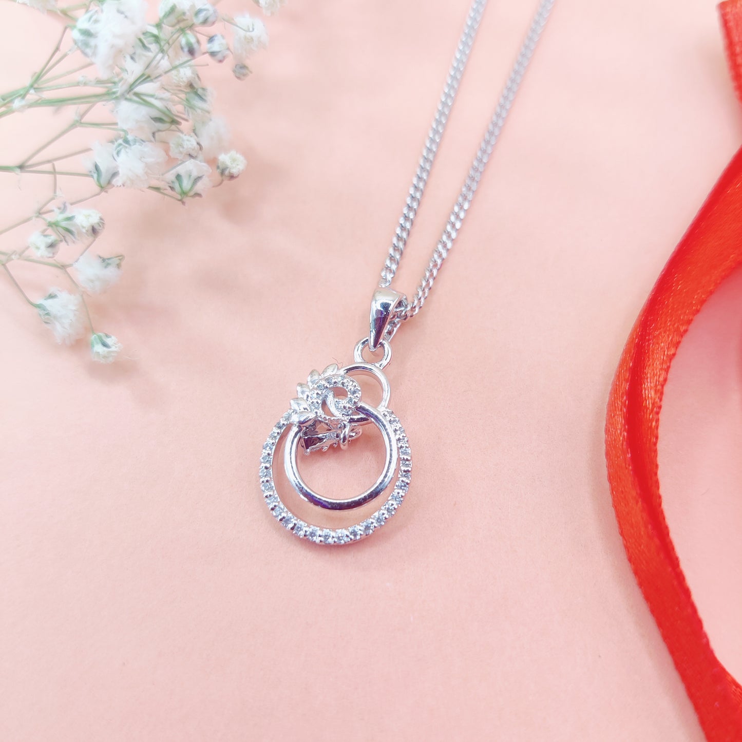 Dewdrop Bloom Silver Pendant