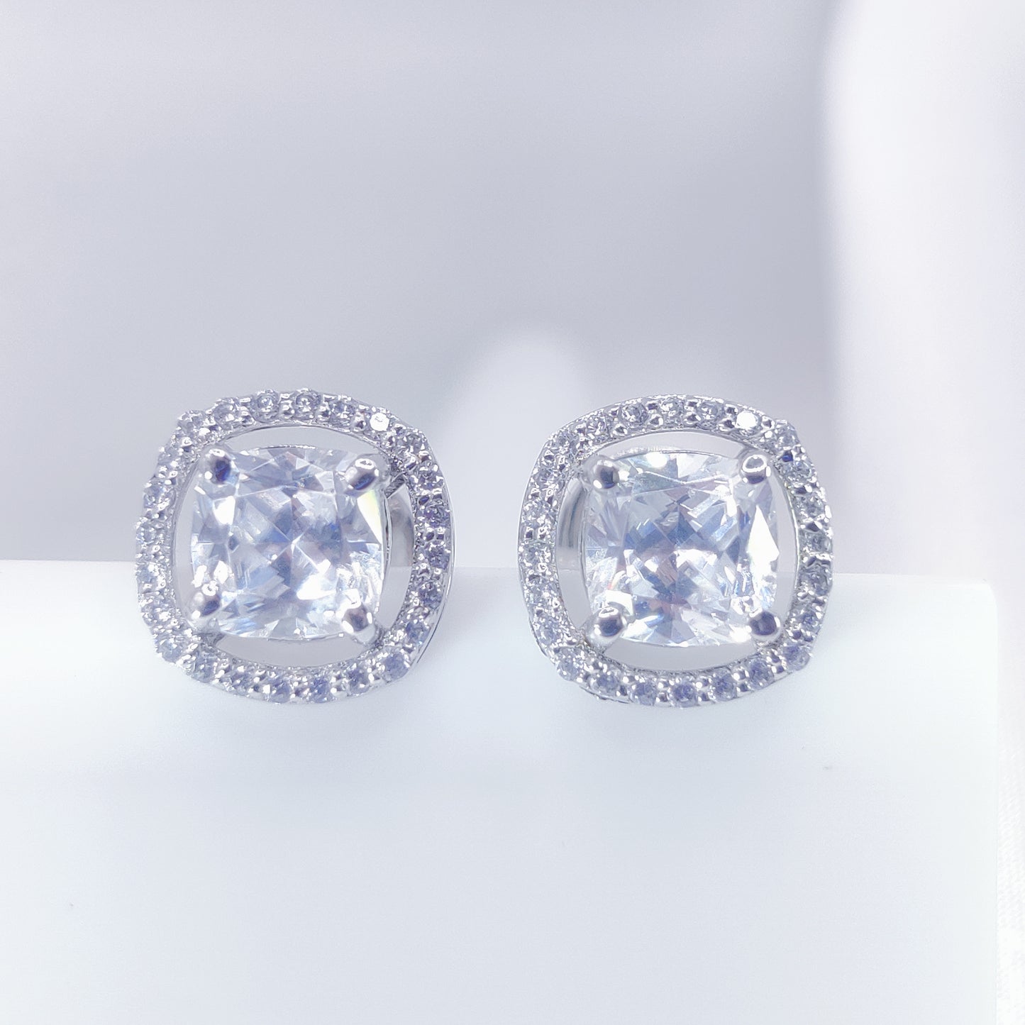 Lustre Pearl Halo Stud Earrings