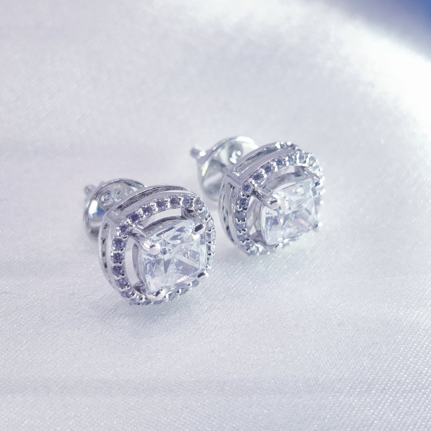 Lustre Pearl Halo Stud Earrings