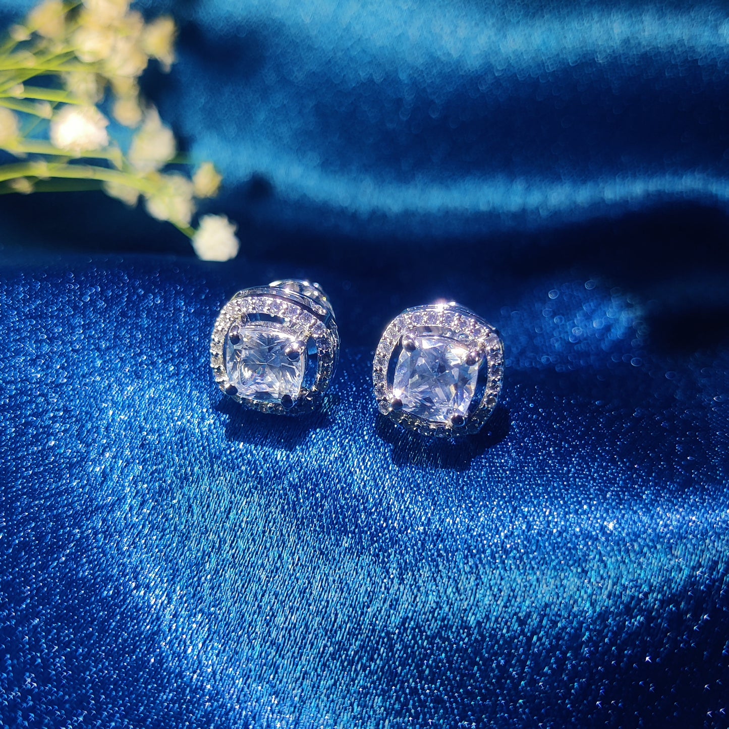 Lustre Pearl Halo Stud Earrings