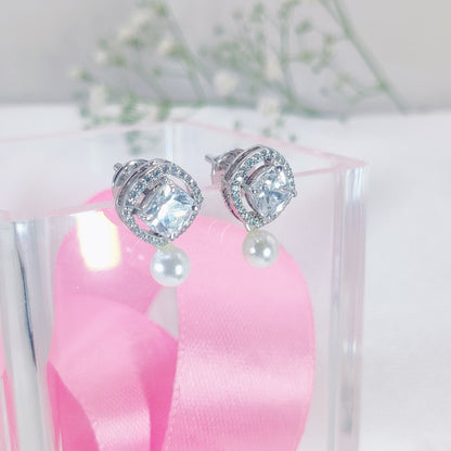 Lustre Pearl Halo Stud Earrings