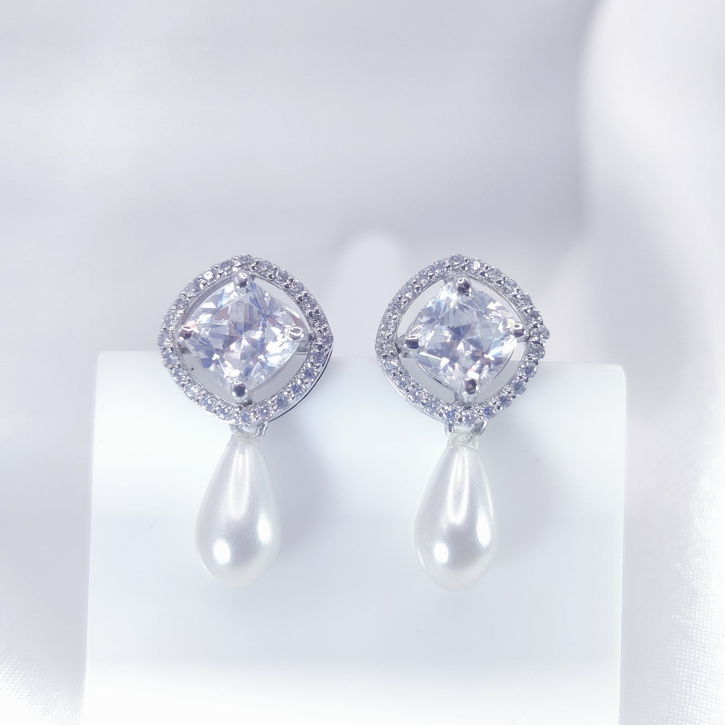 Lustre Pearl Halo Stud Earrings