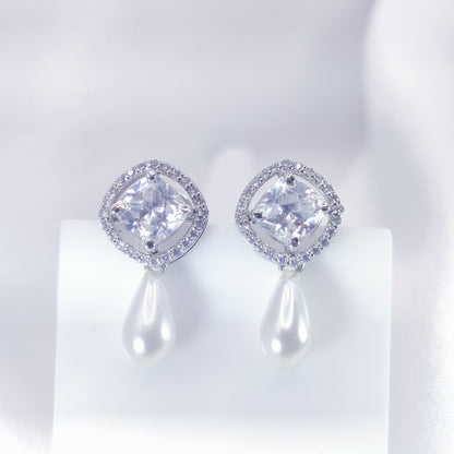 Lustre Pearl Halo Stud Earrings