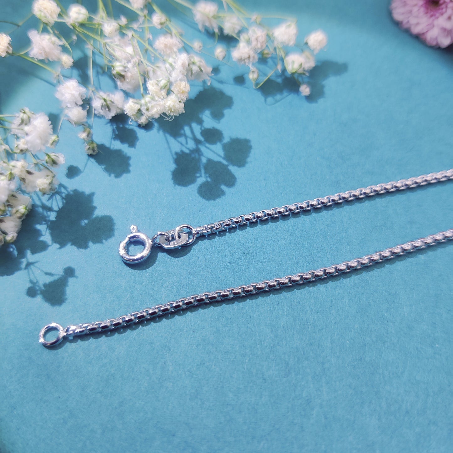 Sleek Box Silver Chain for Men