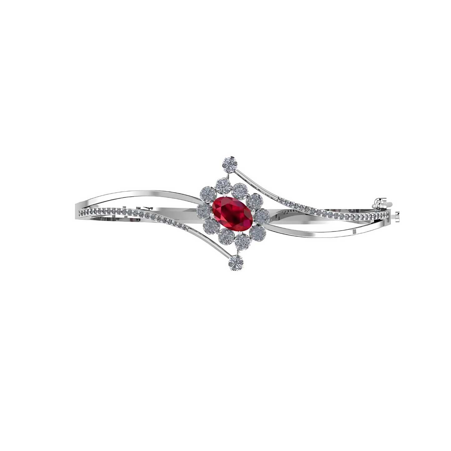 Radiant Ruby Blossom Italian  Bracelet