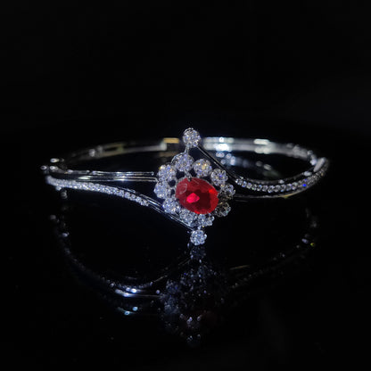Radiant Ruby Blossom Italian  Bracelet