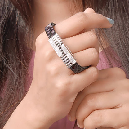 Bold Gridlock Adjustable Bracelet