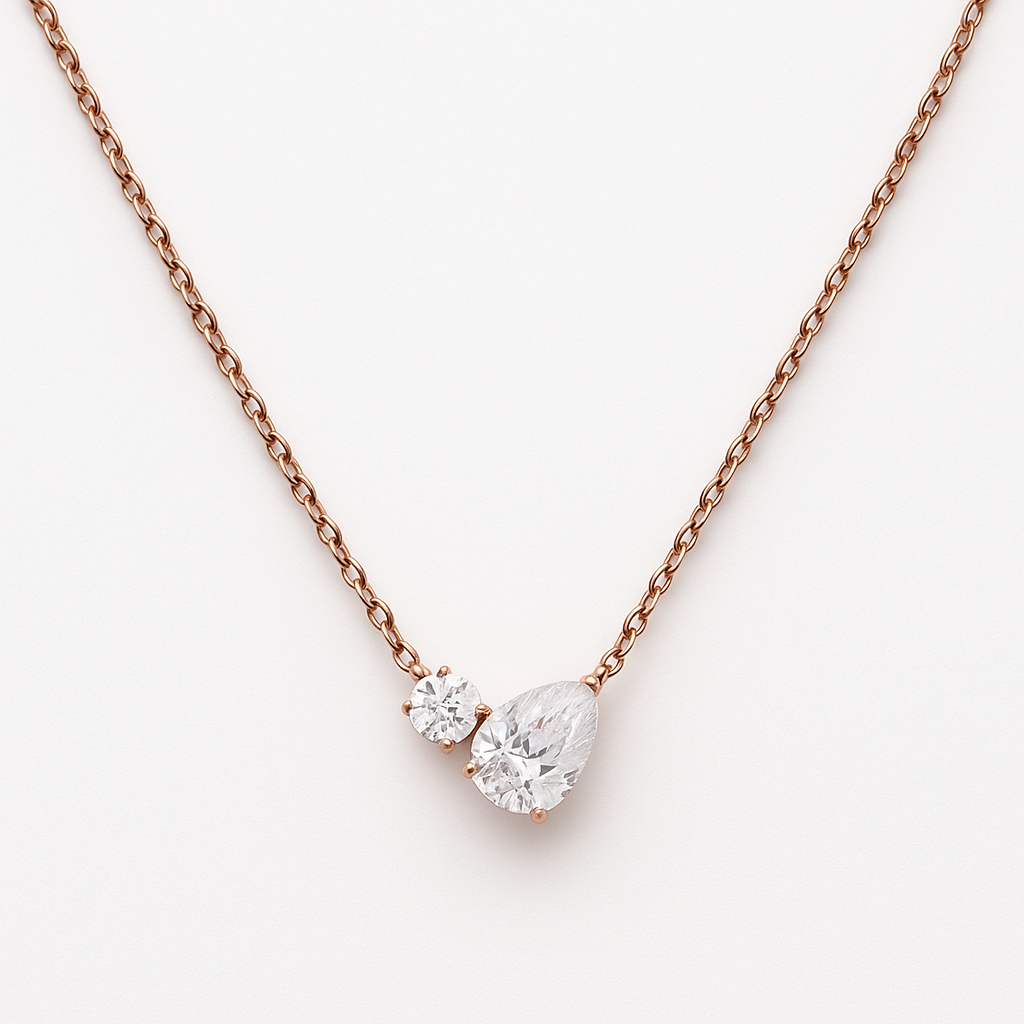 Twin Sparkle Silver Pendant