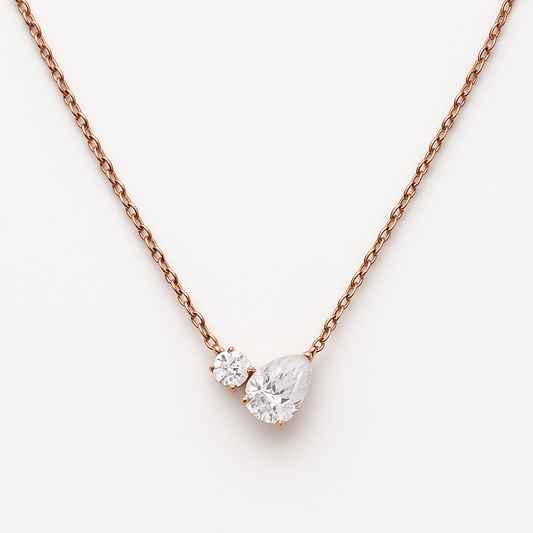 Twin Sparkle Silver Pendant