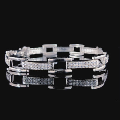 Artisanal Finish CZ-Stone Encrusted Bracelet