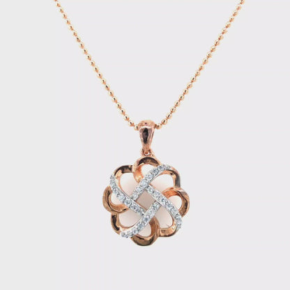 Sparkling Clover Knot CZ Silver Pendant