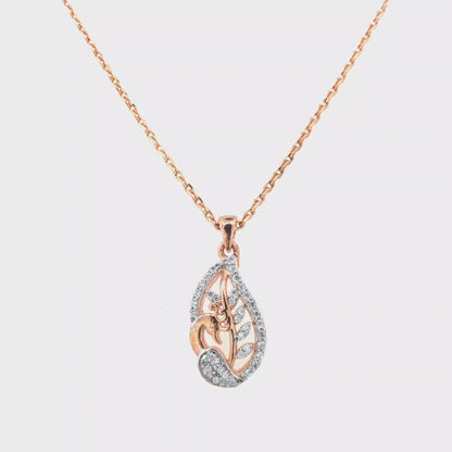 Sterling Silver Leafy Swan Pendant with Floral Accents