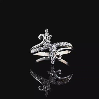 Sparkling Vine Orchid Ring