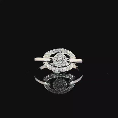 Elegant Spinner CZ Silver Ring - Captivating Solitaire Style