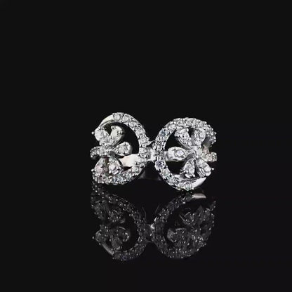 Sparkling Weave Zircon Silver Ring