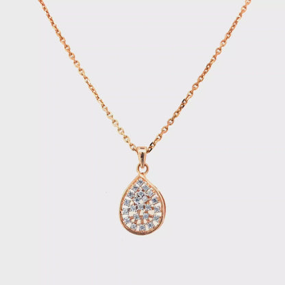 Radiant CZ Teardrop Sterling Silver Pendant