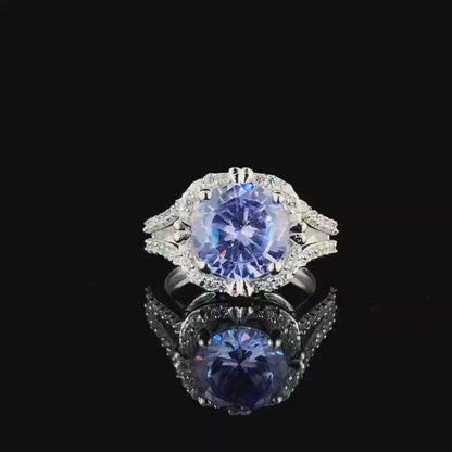 Radiant Halo Centerpiece Silver Ring