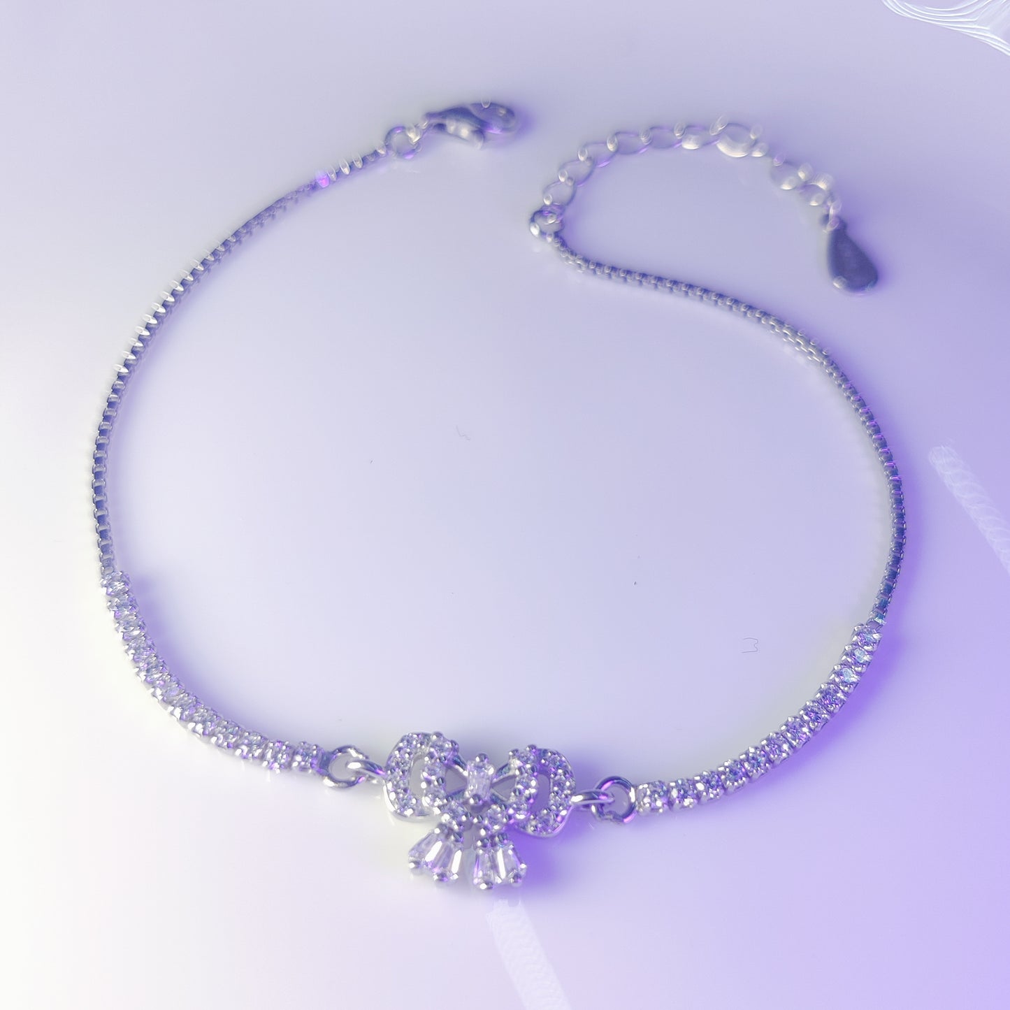 Sparkling Bow Charm Bracelet