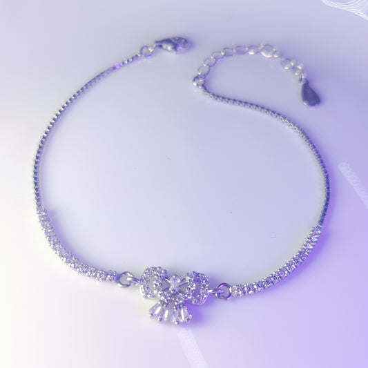 Sparkling Bow Charm Bracelet