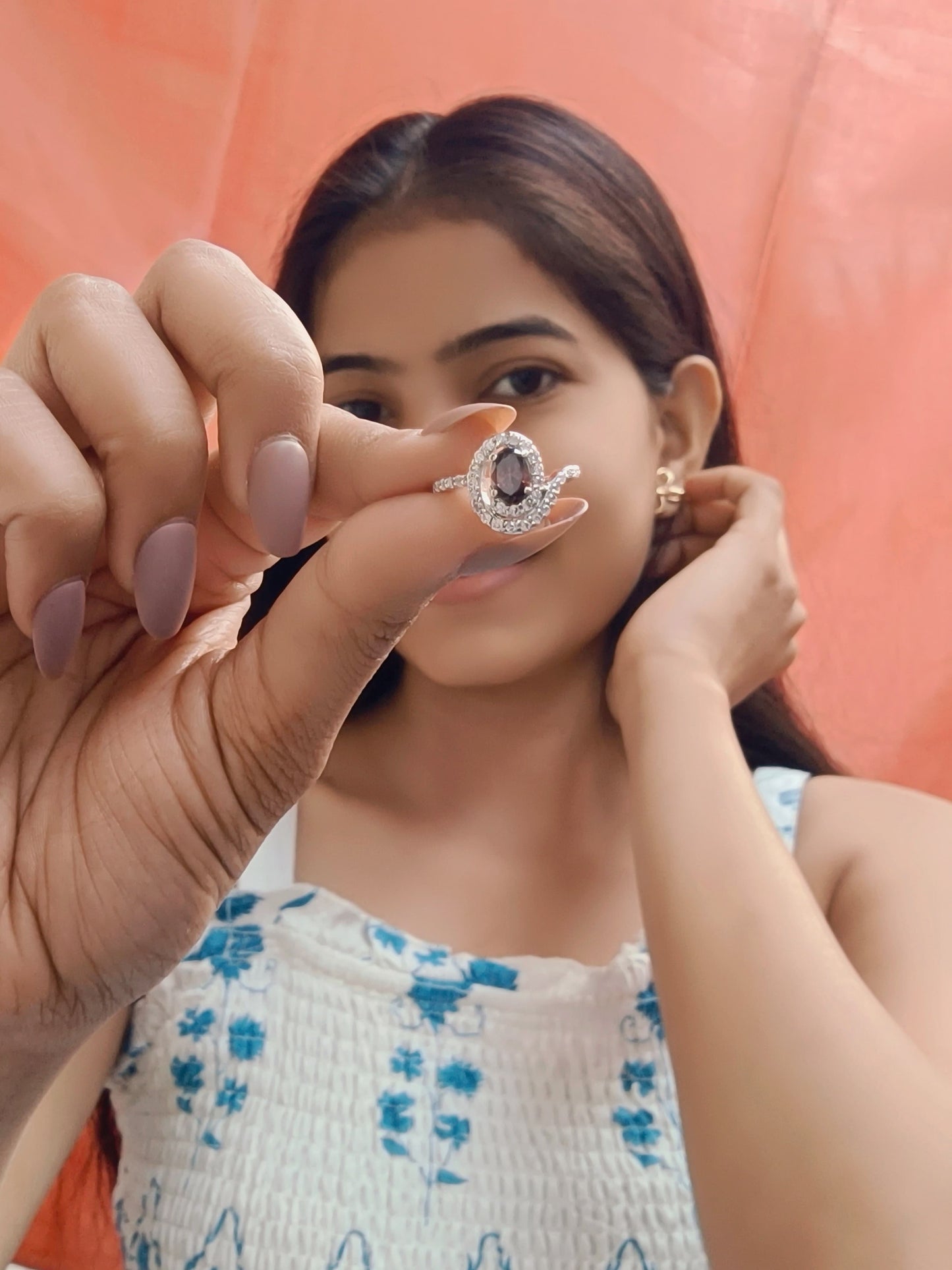 Midnight Twist Oval Ring