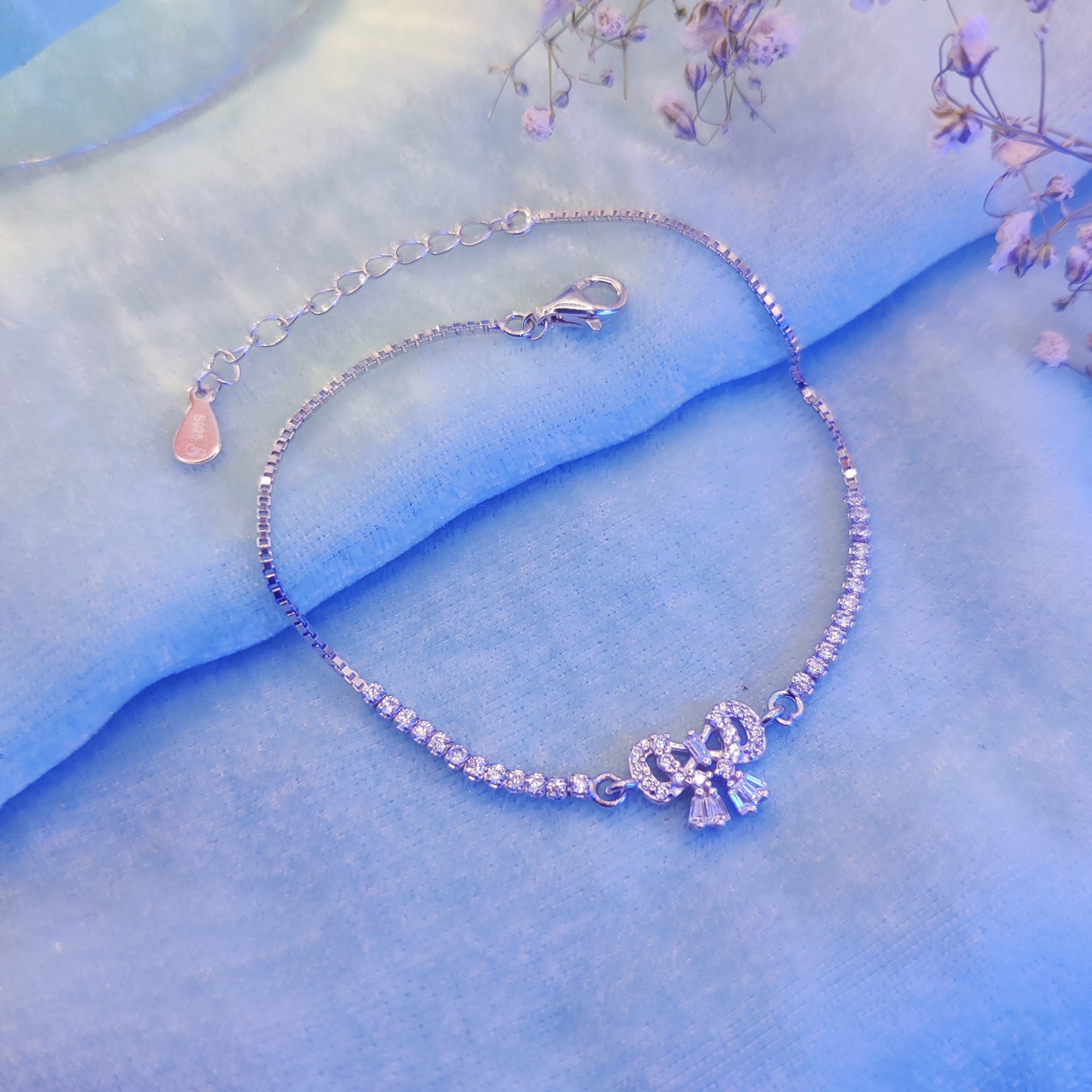 Sparkling Bow Charm Bracelet