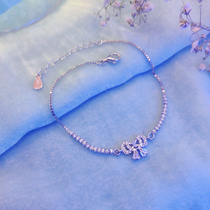 Sparkling Bow Charm Bracelet