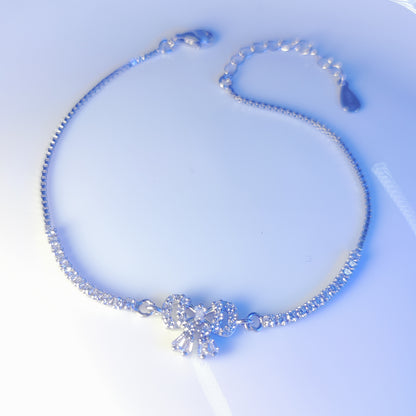 Sparkling Bow Charm Bracelet