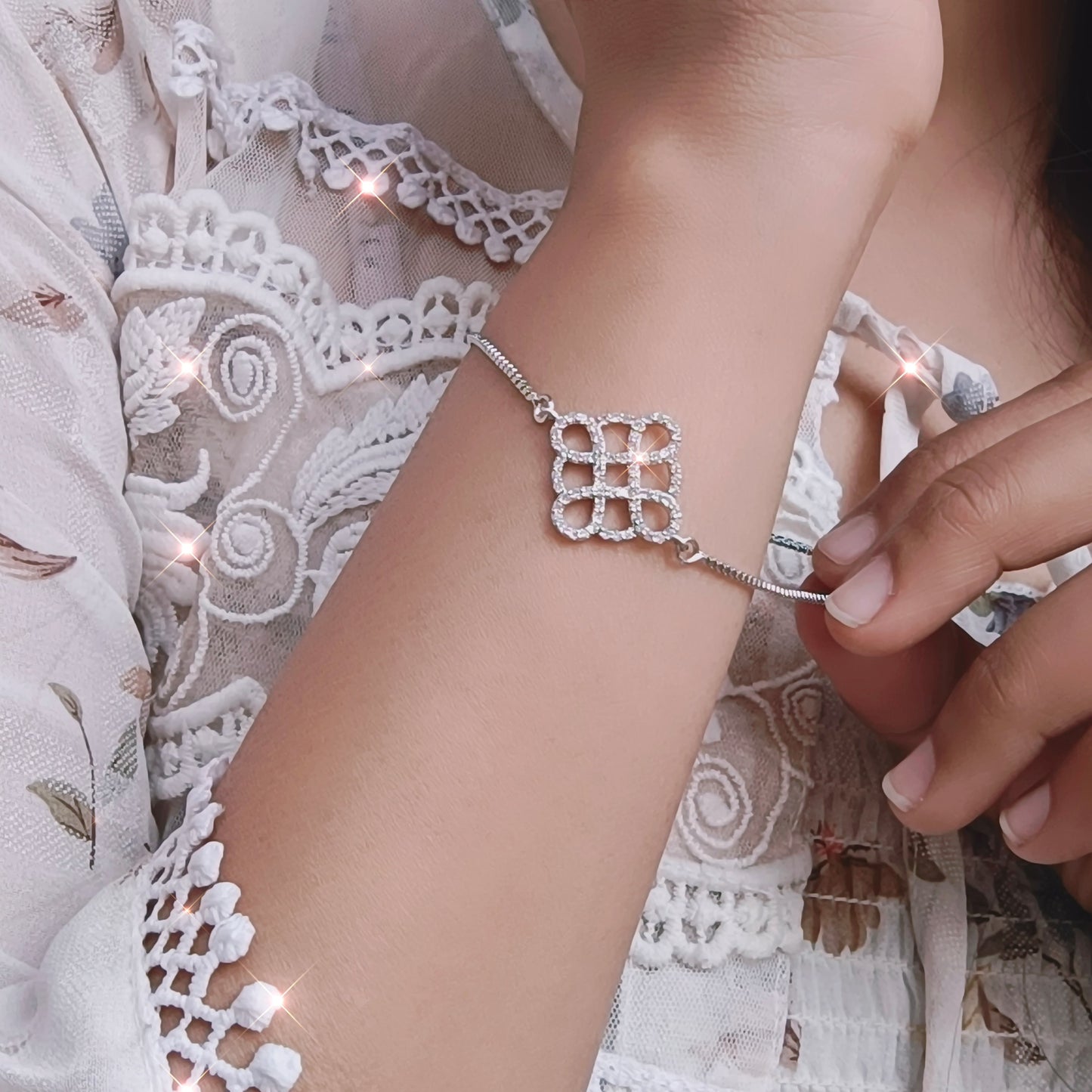 Infinity Bloom Charm Bracelet