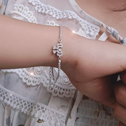 Sparkling Bow Charm Bracelet